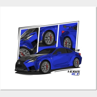 Blue Lexus RC-F RCF JDM Posters and Art